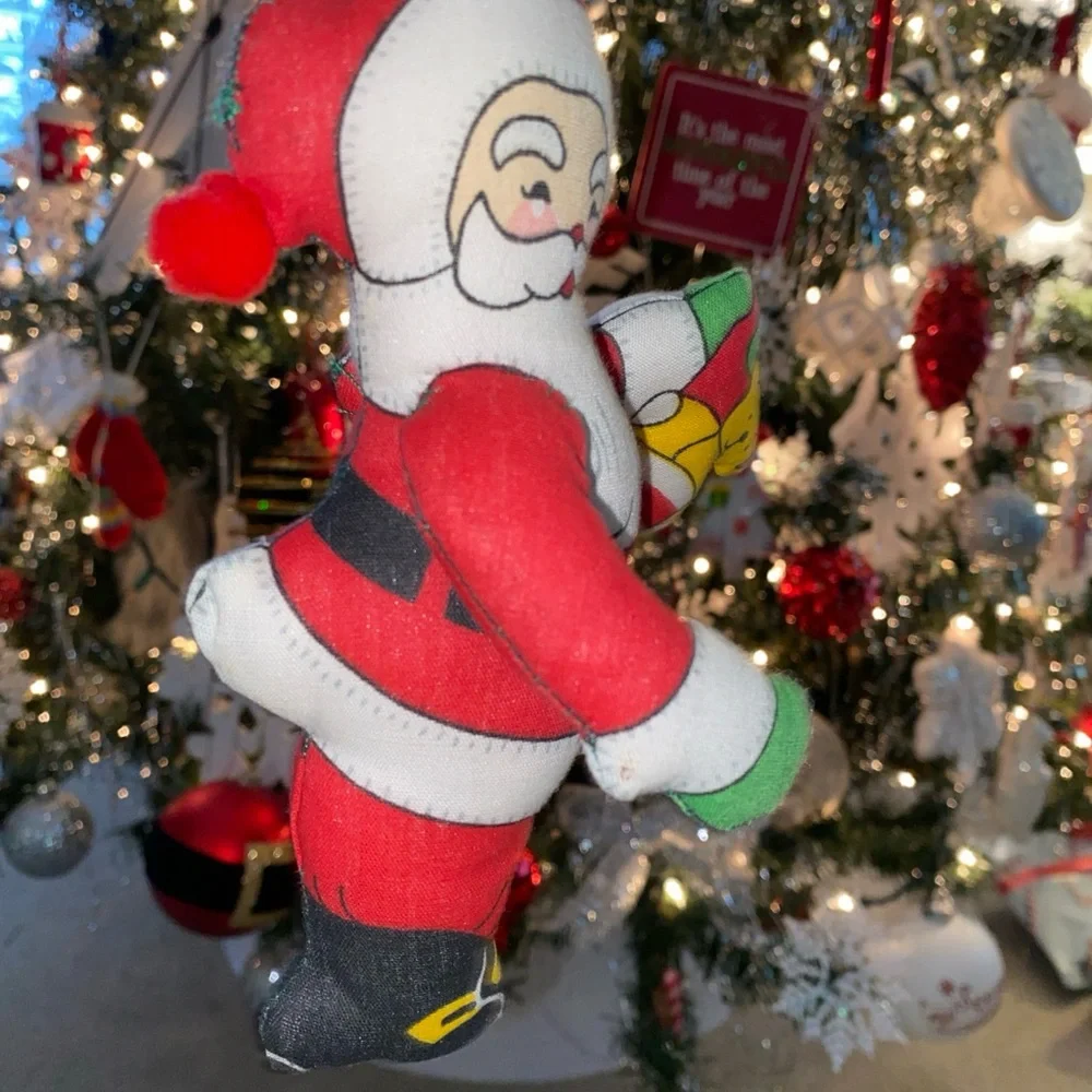 Vintage Stuff‎ Puff Fabric Handmade Santa Claus Christmas Ornament